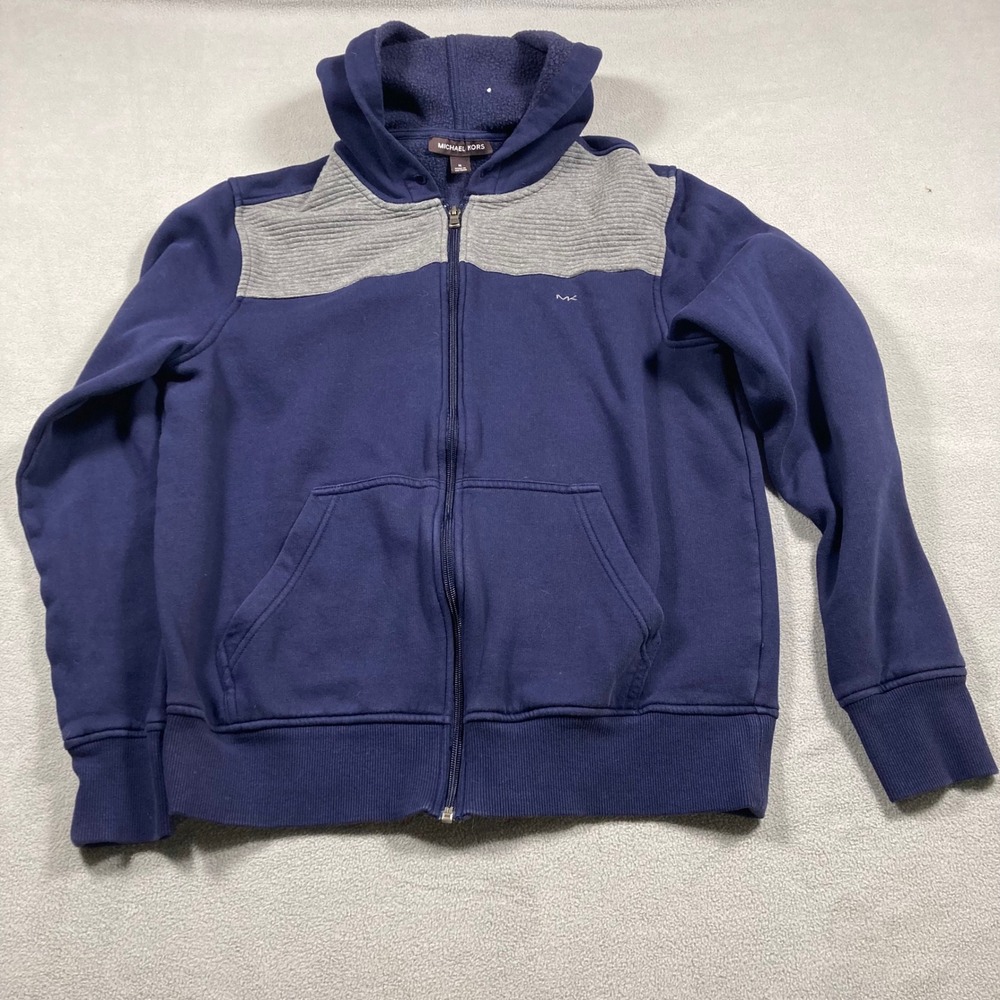 Michael Kors Hoodie Mens Medium Navy Colorblock Full Zip